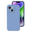 For iPhone 14 Plus Precise Hole Liquid Silicone Jelly Color Full Coverage Phone Case(Thin Fog Blue) - 1