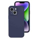 For iPhone 14 Plus Precise Hole Liquid Silicone Jelly Color Full Coverage Phone Case(Midnight Blue) - 1