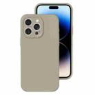 For iPhone 14 Pro Precise Hole Liquid Silicone Jelly Color Full Coverage Phone Case(Rock Gray) - 1