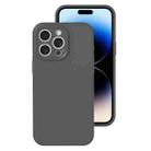 For iPhone 14 Pro Precise Hole Liquid Silicone Jelly Color Full Coverage Phone Case(Carbon Gray) - 1