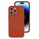 For iPhone 14 Pro Max Precise Hole Liquid Silicone Jelly Color Full Coverage Phone Case(Caramel Brown) - 1