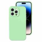 For iPhone 14 Pro Max Precise Hole Liquid Silicone Jelly Color Full Coverage Phone Case(Mint Green) - 1