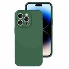 For iPhone 14 Pro Max Precise Hole Liquid Silicone Jelly Color Full Coverage Phone Case(Moss Green) - 1