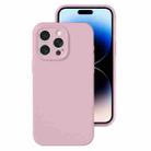 For iPhone 14 Pro Max Precise Hole Liquid Silicone Jelly Color Full Coverage Phone Case(Sand Pink) - 1