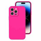 For iPhone 14 Pro Max Precise Hole Liquid Silicone Jelly Color Full Coverage Phone Case(Brilliant Pink) - 1