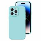 For iPhone 14 Pro Max Precise Hole Liquid Silicone Jelly Color Full Coverage Phone Case(Glacier Blue) - 1