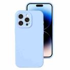 For iPhone 14 Pro Max Precise Hole Liquid Silicone Jelly Color Full Coverage Phone Case(Sky Blue) - 1