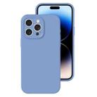 For iPhone 14 Pro Max Precise Hole Liquid Silicone Jelly Color Full Coverage Phone Case(Thin Fog Blue) - 1