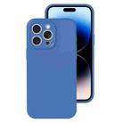 For iPhone 14 Pro Max Precise Hole Liquid Silicone Jelly Color Full Coverage Phone Case(Navy Blue) - 1