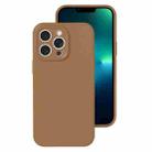 For iPhone 13 Pro Max Precise Hole Liquid Silicone Jelly Color Full Coverage Phone Case(Khaki) - 1