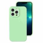 For iPhone 13 Pro Max Precise Hole Liquid Silicone Jelly Color Full Coverage Phone Case(Mint Green) - 1