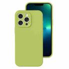 For iPhone 13 Pro Max Precise Hole Liquid Silicone Jelly Color Full Coverage Phone Case(Willow Green) - 1