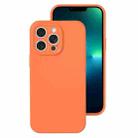 For iPhone 13 Pro Max Precise Hole Liquid Silicone Jelly Color Full Coverage Phone Case(Sugar Orange Color) - 1