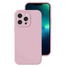 For iPhone 13 Pro Max Precise Hole Liquid Silicone Jelly Color Full Coverage Phone Case(Sand Pink) - 1