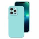 For iPhone 13 Pro Max Precise Hole Liquid Silicone Jelly Color Full Coverage Phone Case(Glacier Blue) - 1