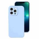 For iPhone 13 Pro Max Precise Hole Liquid Silicone Jelly Color Full Coverage Phone Case(Sky Blue) - 1