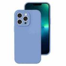 For iPhone 13 Pro Max Precise Hole Liquid Silicone Jelly Color Full Coverage Phone Case(Thin Fog Blue) - 1