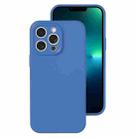 For iPhone 13 Pro Max Precise Hole Liquid Silicone Jelly Color Full Coverage Phone Case(Navy Blue) - 1