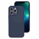 For iPhone 13 Pro Max Precise Hole Liquid Silicone Jelly Color Full Coverage Phone Case(Midnight Blue) - 1