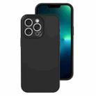 For iPhone 13 Pro Precise Hole Liquid Silicone Jelly Color Full Coverage Phone Case(Black) - 1