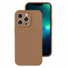 For iPhone 13 Pro Precise Hole Liquid Silicone Jelly Color Full Coverage Phone Case(Khaki) - 1