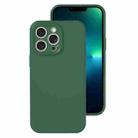 For iPhone 13 Pro Precise Hole Liquid Silicone Jelly Color Full Coverage Phone Case(Moss Green) - 1