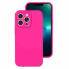 For iPhone 13 Pro Precise Hole Liquid Silicone Jelly Color Full Coverage Phone Case(Brilliant Pink) - 1