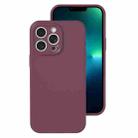 For iPhone 13 Pro Precise Hole Liquid Silicone Jelly Color Full Coverage Phone Case(Plum Colored) - 1