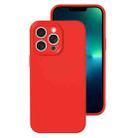 For iPhone 13 Pro Precise Hole Liquid Silicone Jelly Color Full Coverage Phone Case(The Chinese Red) - 1