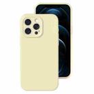 For iPhone 12 Pro Max Precise Hole Liquid Silicone Jelly Color Full Coverage Phone Case(Milk Yellow) - 1