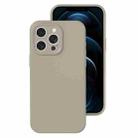 For iPhone 12 Pro Max Precise Hole Liquid Silicone Jelly Color Full Coverage Phone Case(Rock Gray) - 1