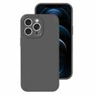 For iPhone 12 Pro Max Precise Hole Liquid Silicone Jelly Color Full Coverage Phone Case(Carbon Gray) - 1