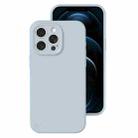 For iPhone 12 Pro Max Precise Hole Liquid Silicone Jelly Color Full Coverage Phone Case(Haze Blue) - 1