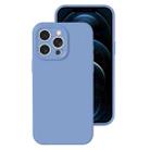 For iPhone 12 Pro Max Precise Hole Liquid Silicone Jelly Color Full Coverage Phone Case(Thin Fog Blue) - 1