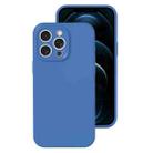 For iPhone 12 Pro Max Precise Hole Liquid Silicone Jelly Color Full Coverage Phone Case(Navy Blue) - 1