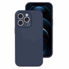 For iPhone 12 Pro Max Precise Hole Liquid Silicone Jelly Color Full Coverage Phone Case(Midnight Blue) - 1