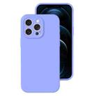 For iPhone 12 Pro Max Precise Hole Liquid Silicone Jelly Color Full Coverage Phone Case(Light Purple) - 1