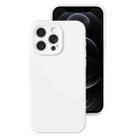 For iPhone 12 Pro Precise Hole Liquid Silicone Jelly Color Full Coverage Phone Case(White) - 1