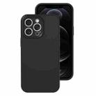 For iPhone 12 Pro Precise Hole Liquid Silicone Jelly Color Full Coverage Phone Case(Black) - 1