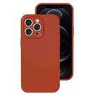 For iPhone 12 Pro Precise Hole Liquid Silicone Jelly Color Full Coverage Phone Case(Caramel Brown) - 1