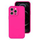 For iPhone 12 Pro Precise Hole Liquid Silicone Jelly Color Full Coverage Phone Case(Brilliant Pink) - 1