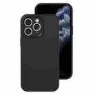 For iPhone 11 Pro Max Precise Hole Liquid Silicone Jelly Color Full Coverage Phone Case(Black) - 1