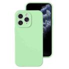 For iPhone 11 Pro Max Precise Hole Liquid Silicone Jelly Color Full Coverage Phone Case(Mint Green) - 1