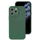 For iPhone 11 Pro Max Precise Hole Liquid Silicone Jelly Color Full Coverage Phone Case(Moss Green) - 1