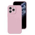 For iPhone 11 Pro Max Precise Hole Liquid Silicone Jelly Color Full Coverage Phone Case(Sand Pink) - 1