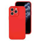 For iPhone 11 Pro Max Precise Hole Liquid Silicone Jelly Color Full Coverage Phone Case(The Chinese Red) - 1