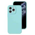 For iPhone 11 Pro Max Precise Hole Liquid Silicone Jelly Color Full Coverage Phone Case(Glacier Blue) - 1