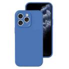 For iPhone 11 Pro Max Precise Hole Liquid Silicone Jelly Color Full Coverage Phone Case(Navy Blue) - 1