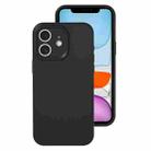 For iPhone 11 Precise Hole Liquid Silicone Jelly Color Full Coverage Phone Case(Black) - 1