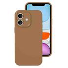 For iPhone 11 Precise Hole Liquid Silicone Jelly Color Full Coverage Phone Case(Khaki) - 1